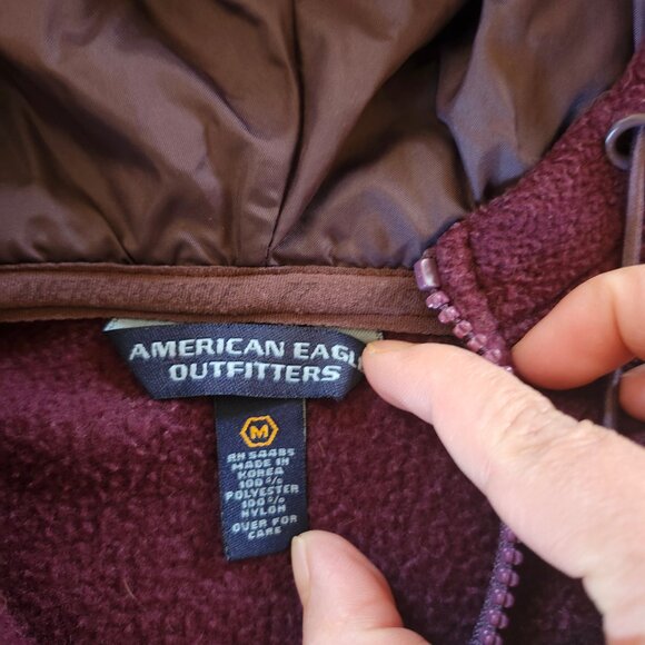 American eagle 1/4 zip fleece pullover y2k 2000's vintage purple sz M - Picture 2 of 10
